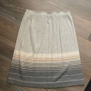 Miss Marilyn Vintage yellow gray striped high waist midi skirt with elastic